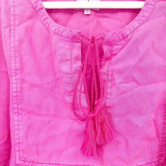 Serra Retreat Womens Lyocell Beachy Boho Point Mugu Peasant Blouse 1X Pink - Picture 4 of 8